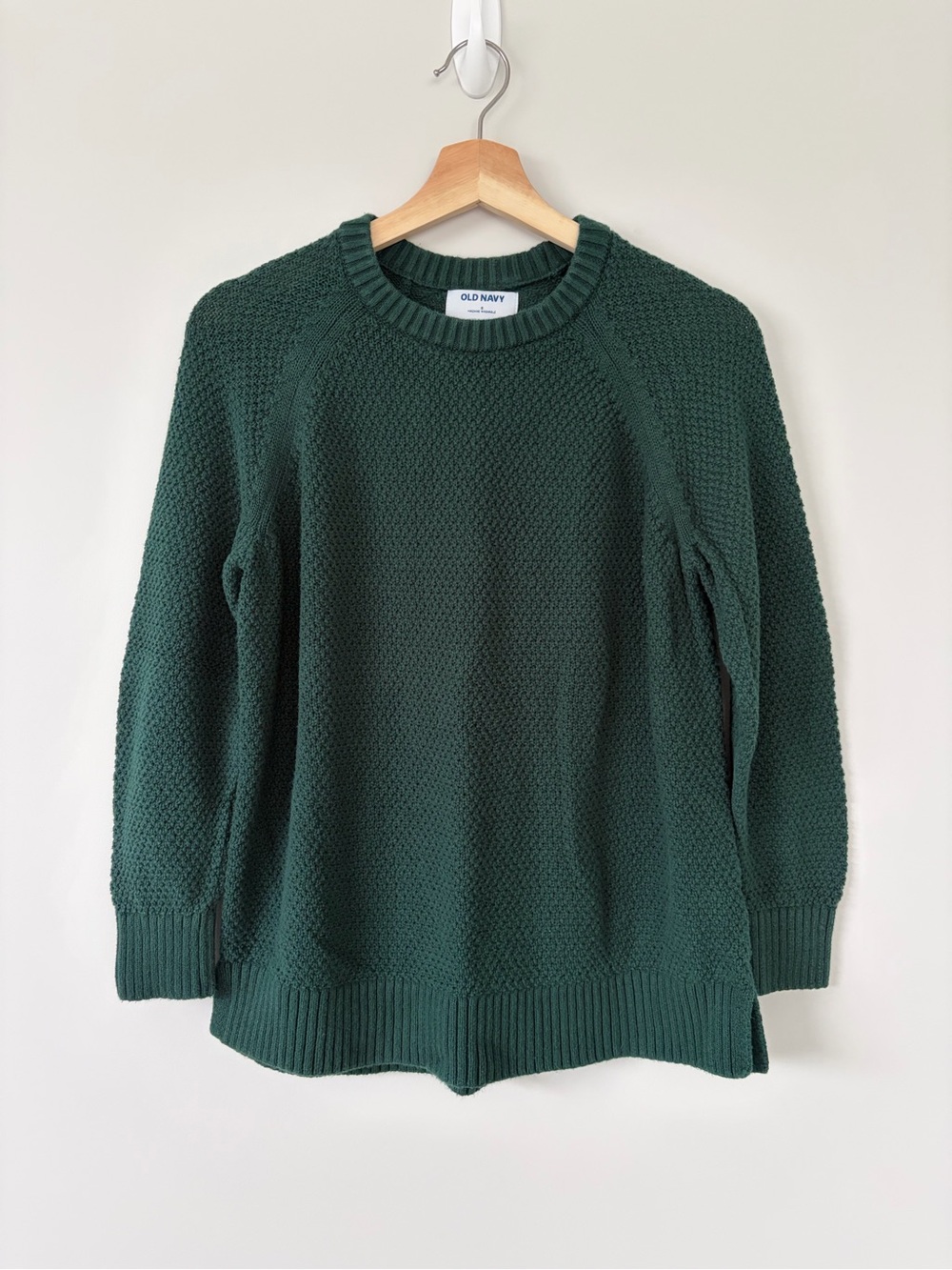 Old Navy Dark Green Textured Crewneck Sweater